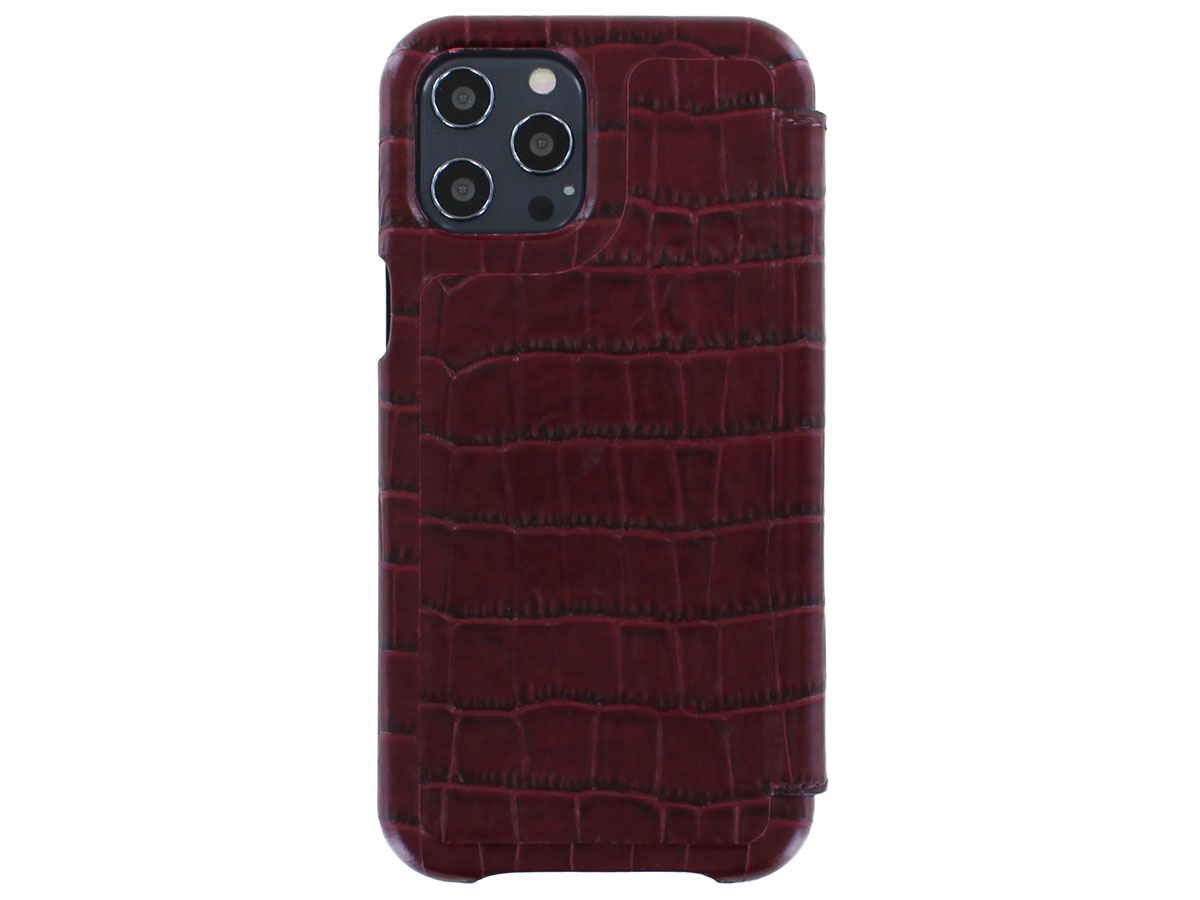 Graffi Oyster Croco Rood Leer - iPhone 12 Pro Max hoesje