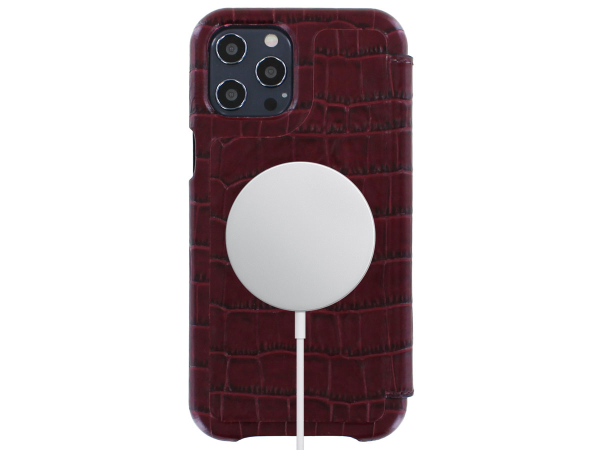 Graffi Oyster Croco Rood Leer - iPhone 12 Pro Max hoesje