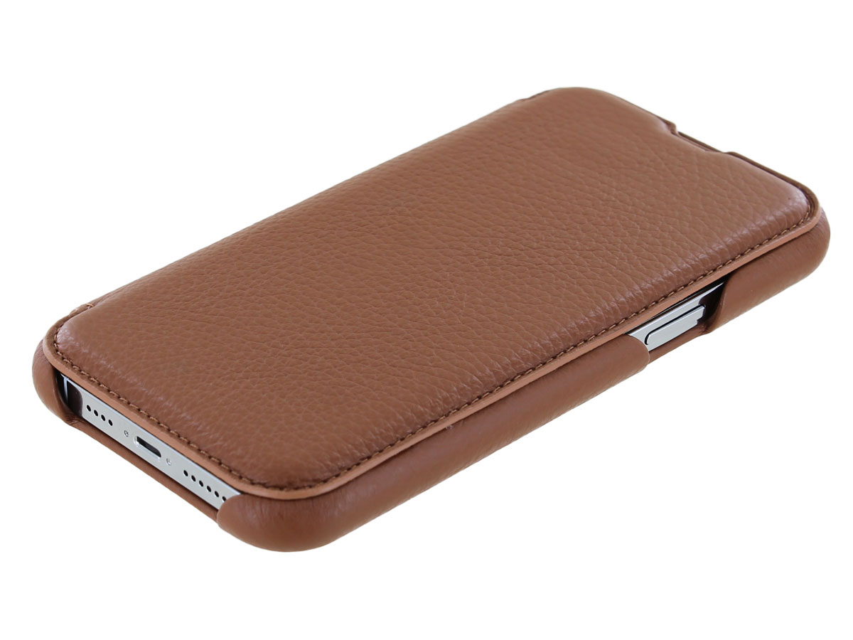 Graffi Oyster Mastrotto Leer Cognac - iPhone 12 Pro Max hoesje