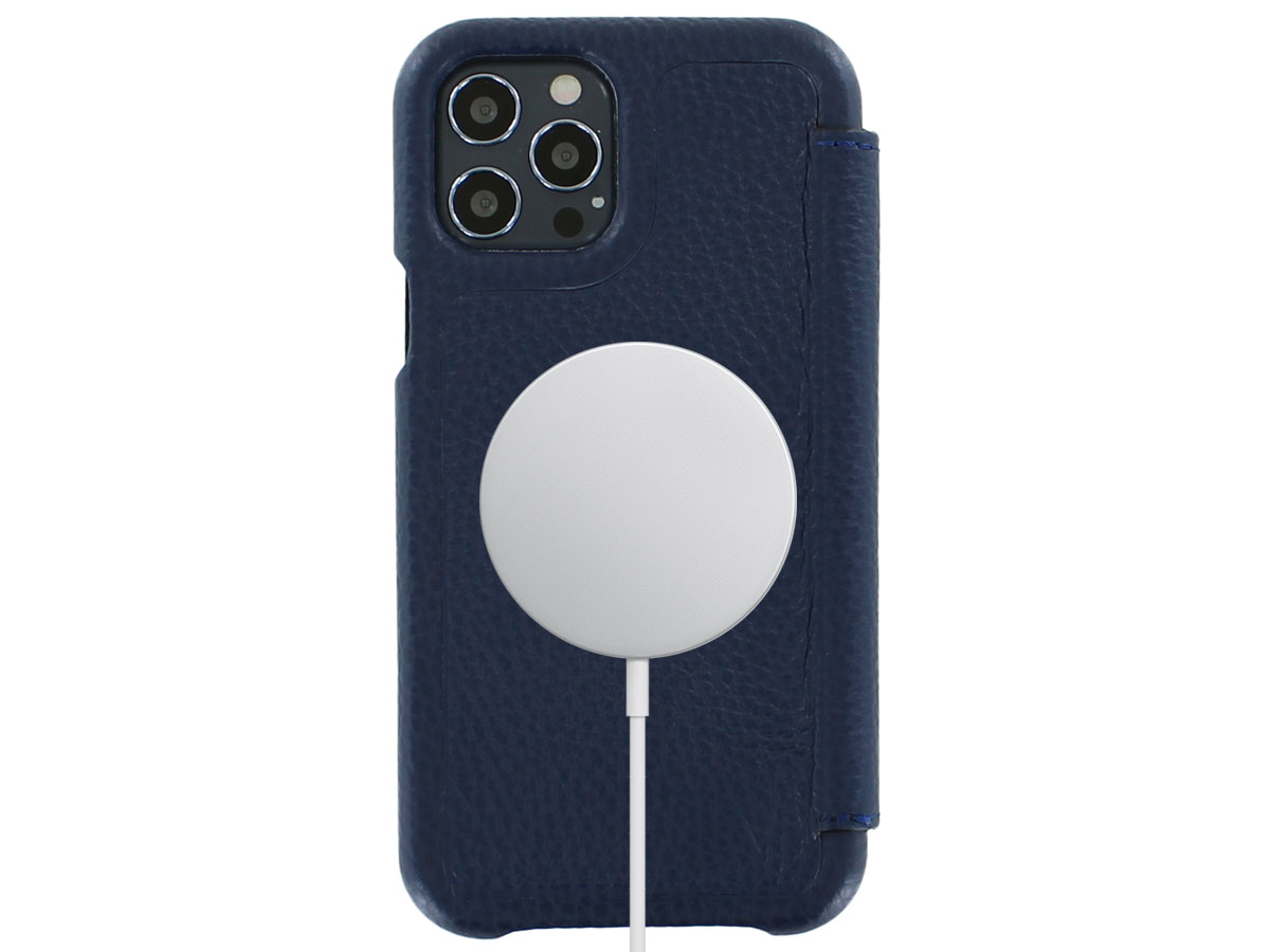 Graffi Oyster Mastrotto Leer Navy - iPhone 12 Pro Max hoesje