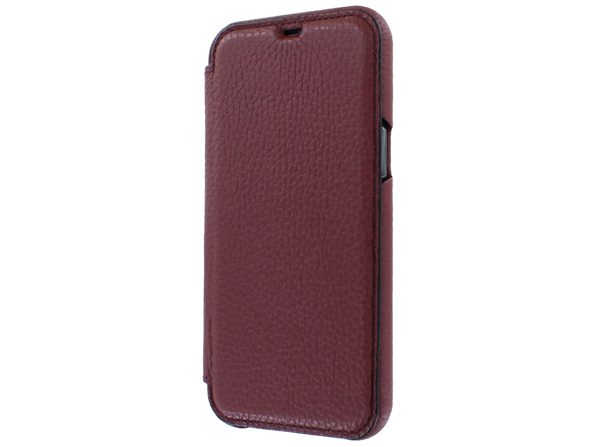 Graffi Oyster Mastrotto Leer Rood - iPhone 12 Pro Max hoesje Bordeaux