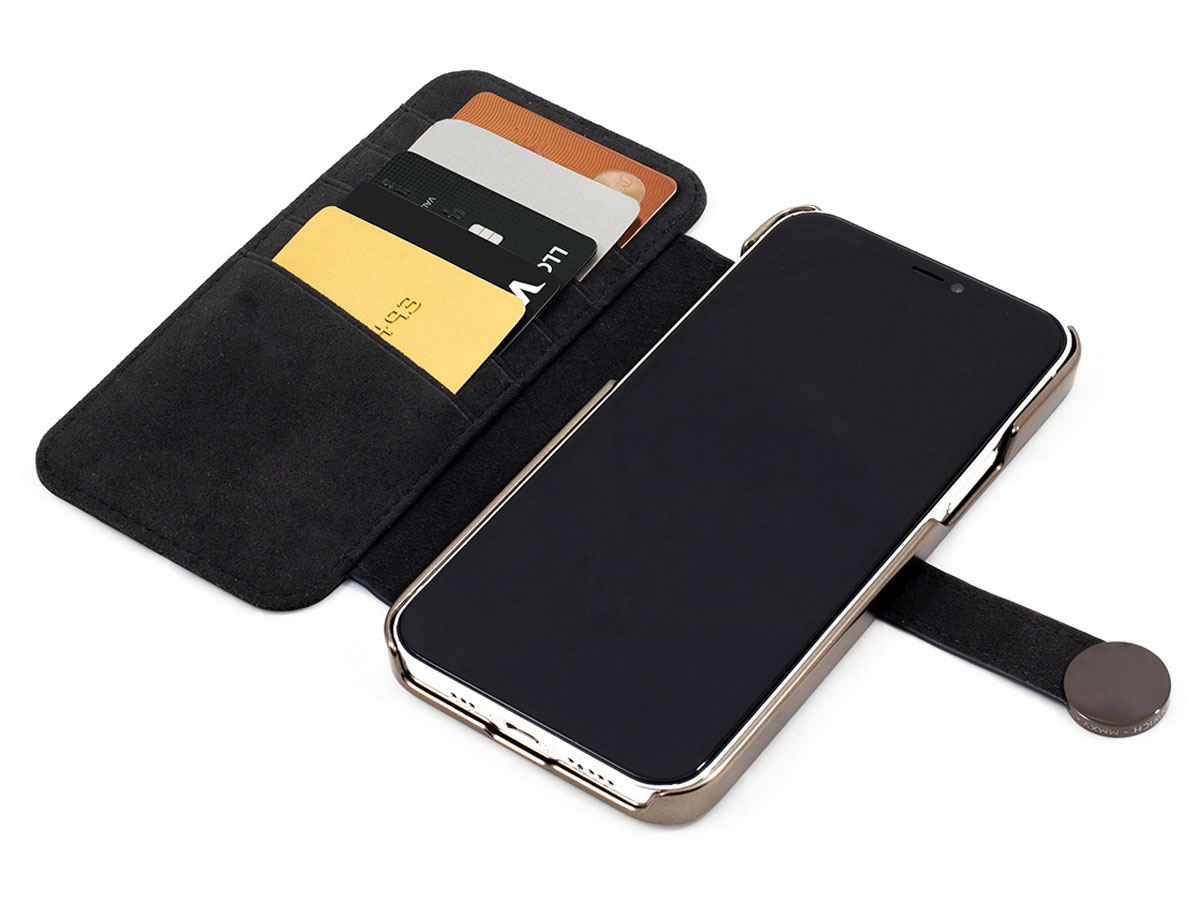 Greenwich Oxford MagSafe Leather Folio Beluga - iPhone 12 Pro Max Hoesje