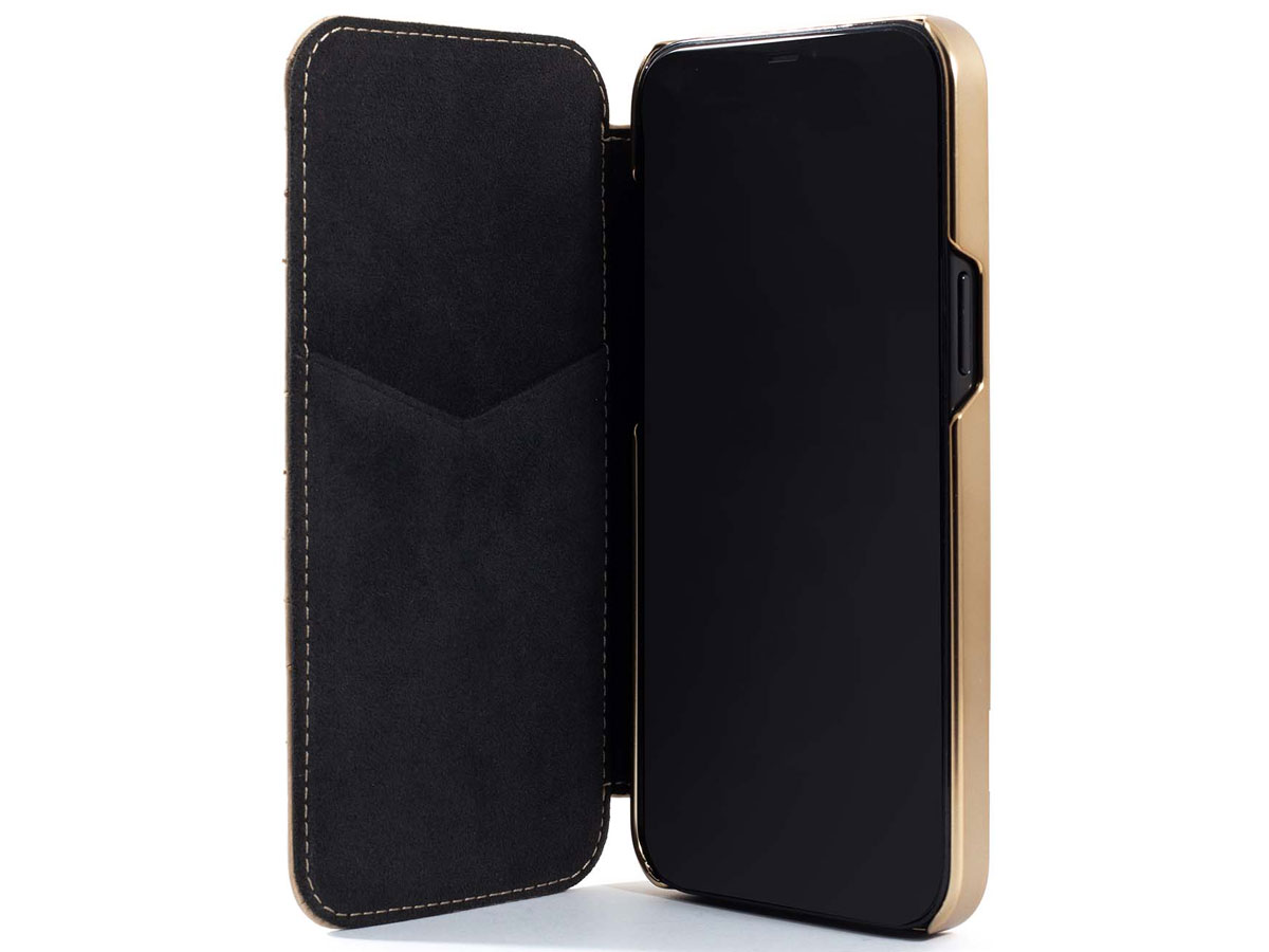 Greenwich Portland MagSafe Folio Shortbread/Gold - iPhone 12 Pro Max Hoesje