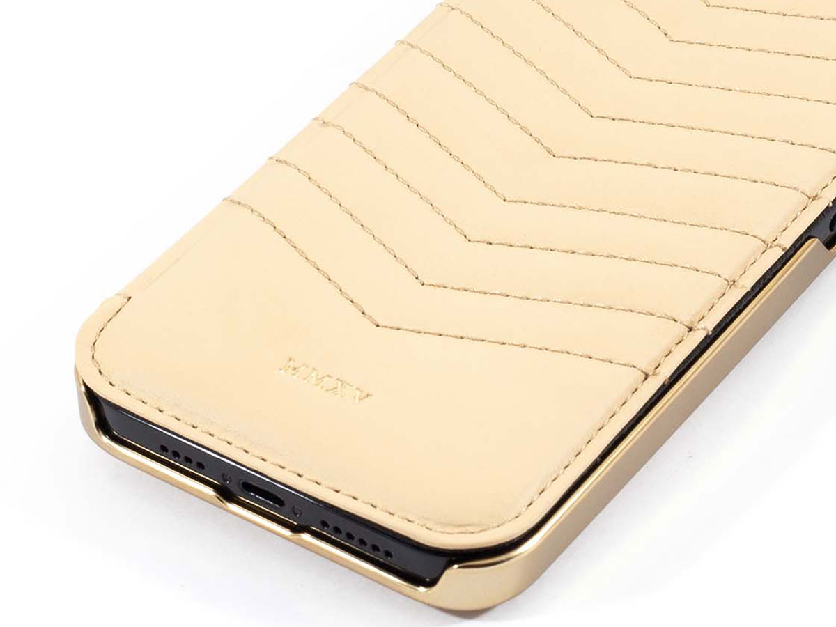 Greenwich Portland MagSafe Folio Shortbread/Gold - iPhone 12 Pro Max Hoesje