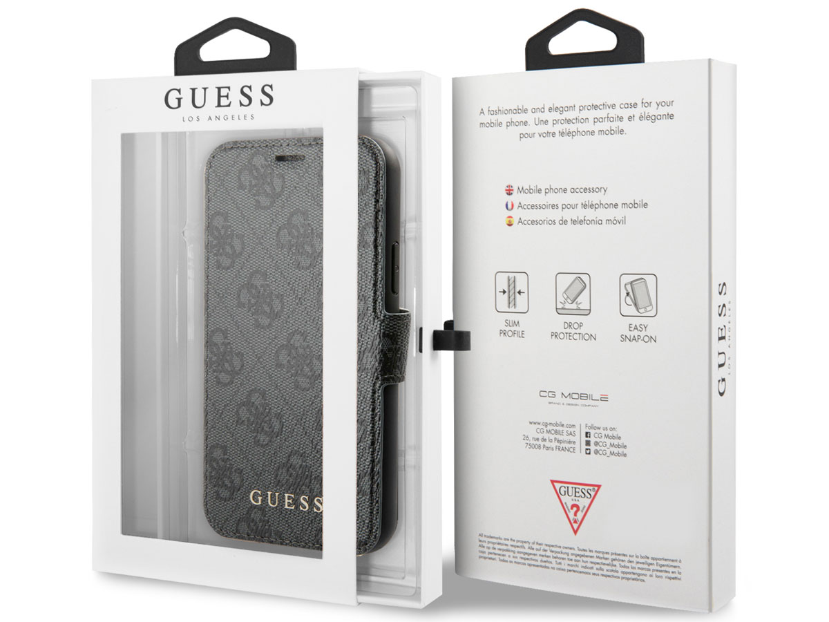 Guess 4G Monogram Bookcase Grijs - iPhone 12 Pro Max hoesje