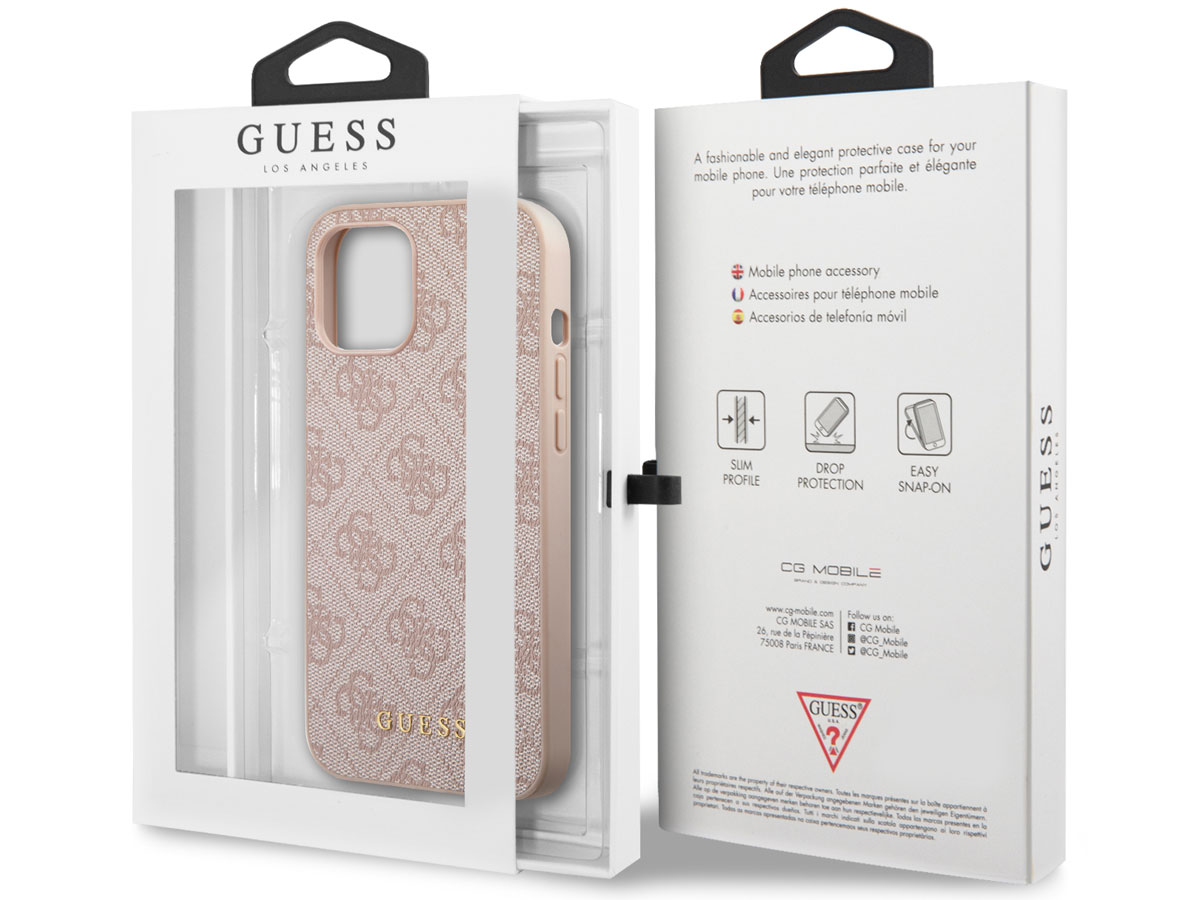 Guess 4G Monogram Case Roze - iPhone 12 Pro Max hoesje