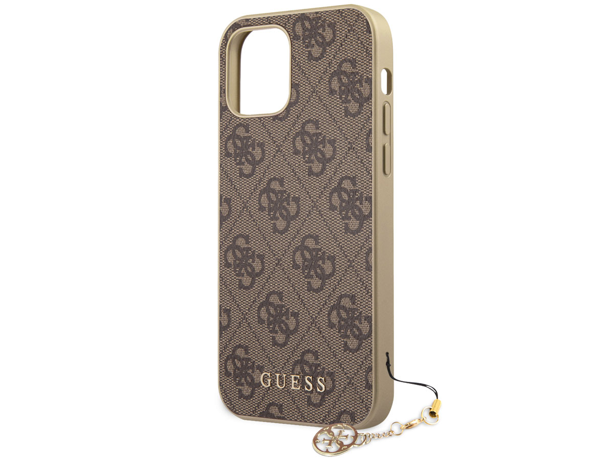 Guess 4G Monogram Charm Case Bruin - iPhone 12 Pro Max hoesje