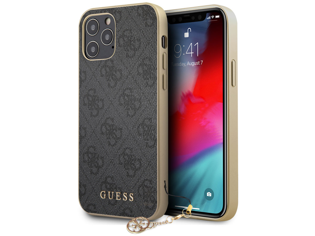 Guess 4G Monogram Charm Case Grijs - iPhone 12 Pro Max hoesje