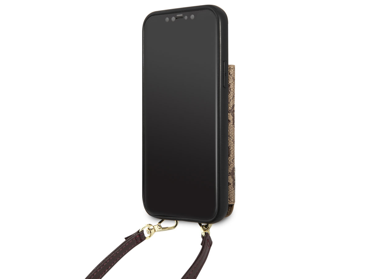 Guess 4G Crossbody Case Bruin - iPhone 12 Pro Max hoesje