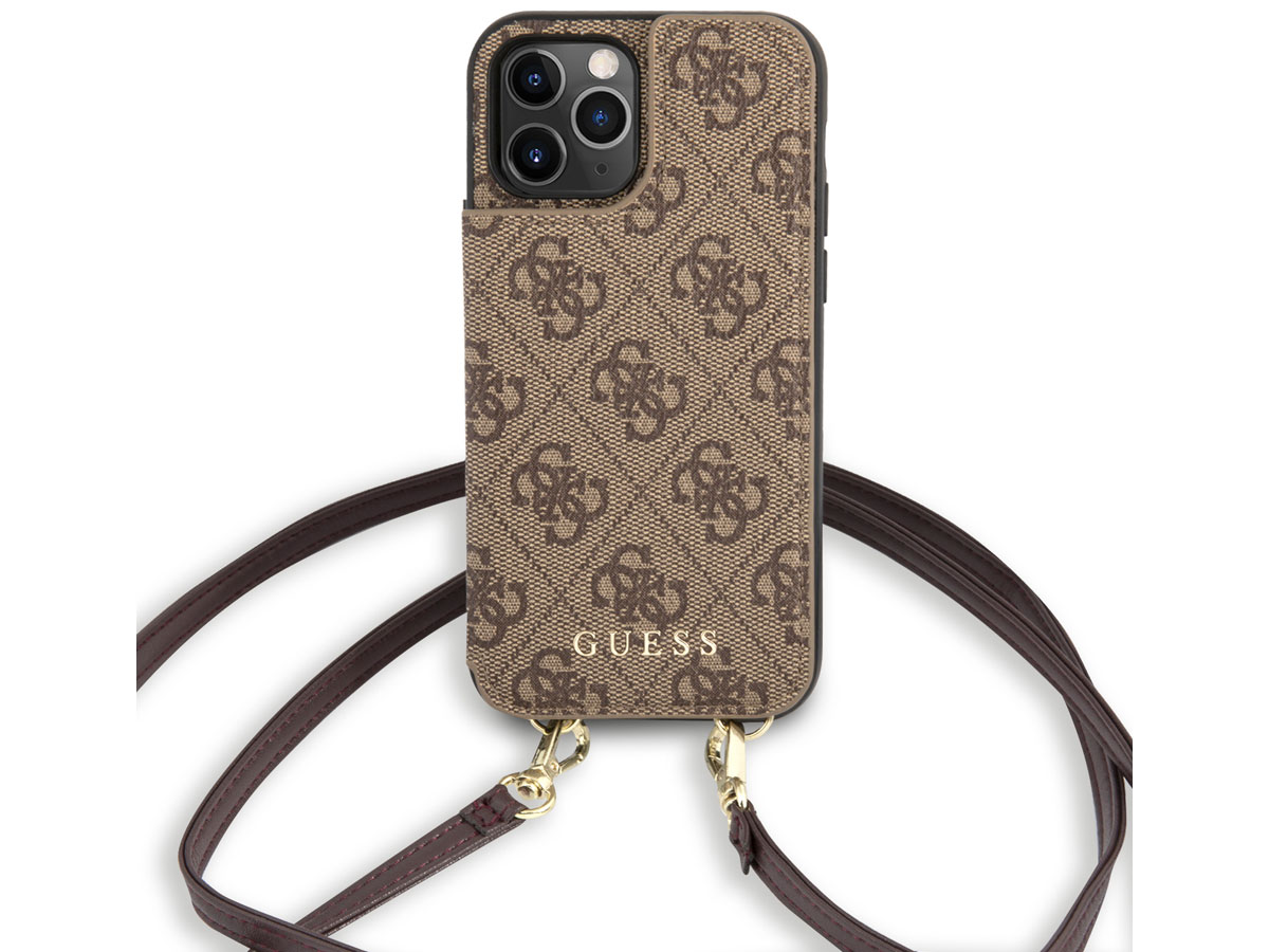 Guess 4G Crossbody Case Bruin - iPhone 12 Pro Max hoesje