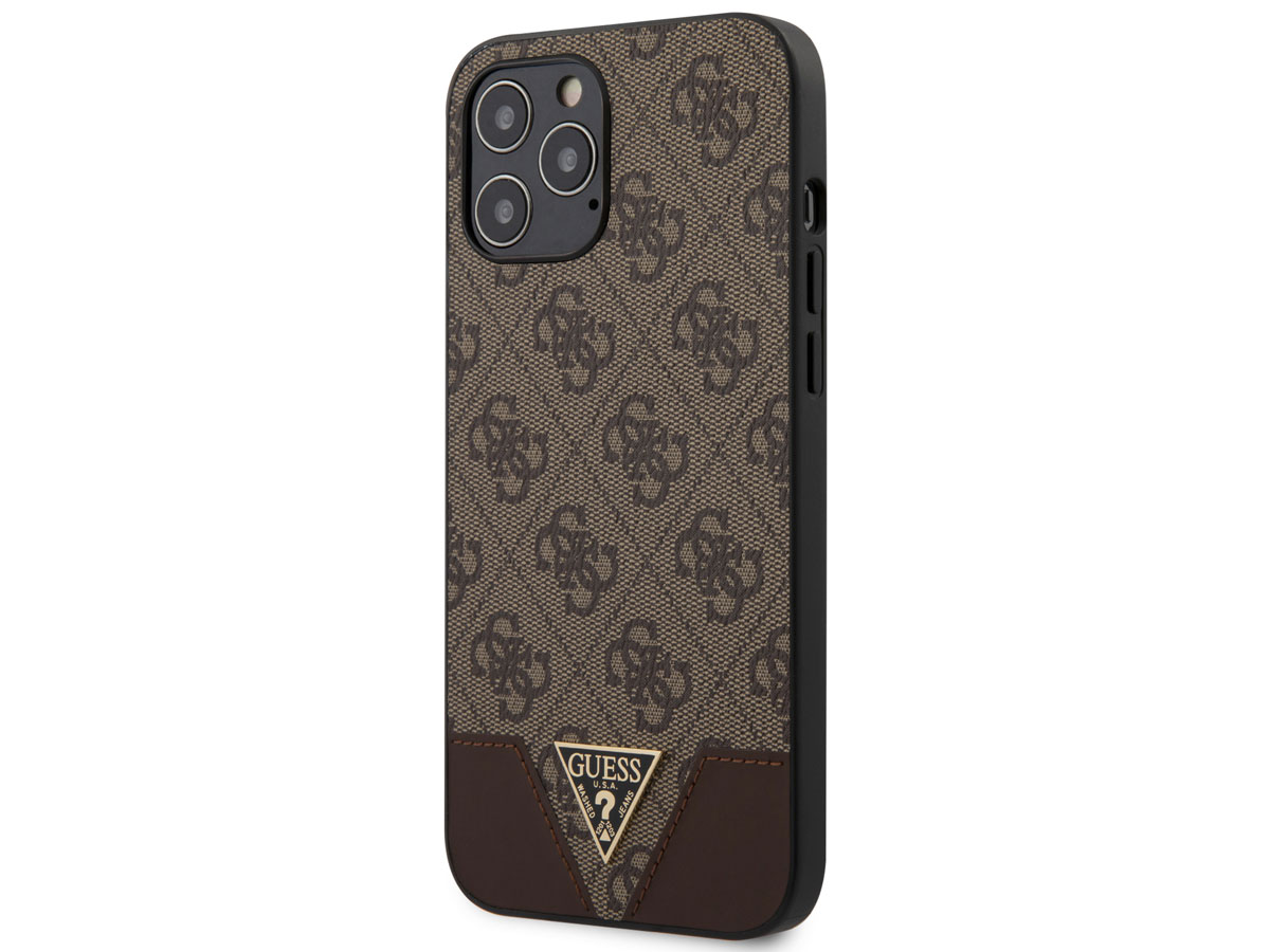 Guess 4G Triangle Case Bruin - iPhone 12 Pro Max hoesje