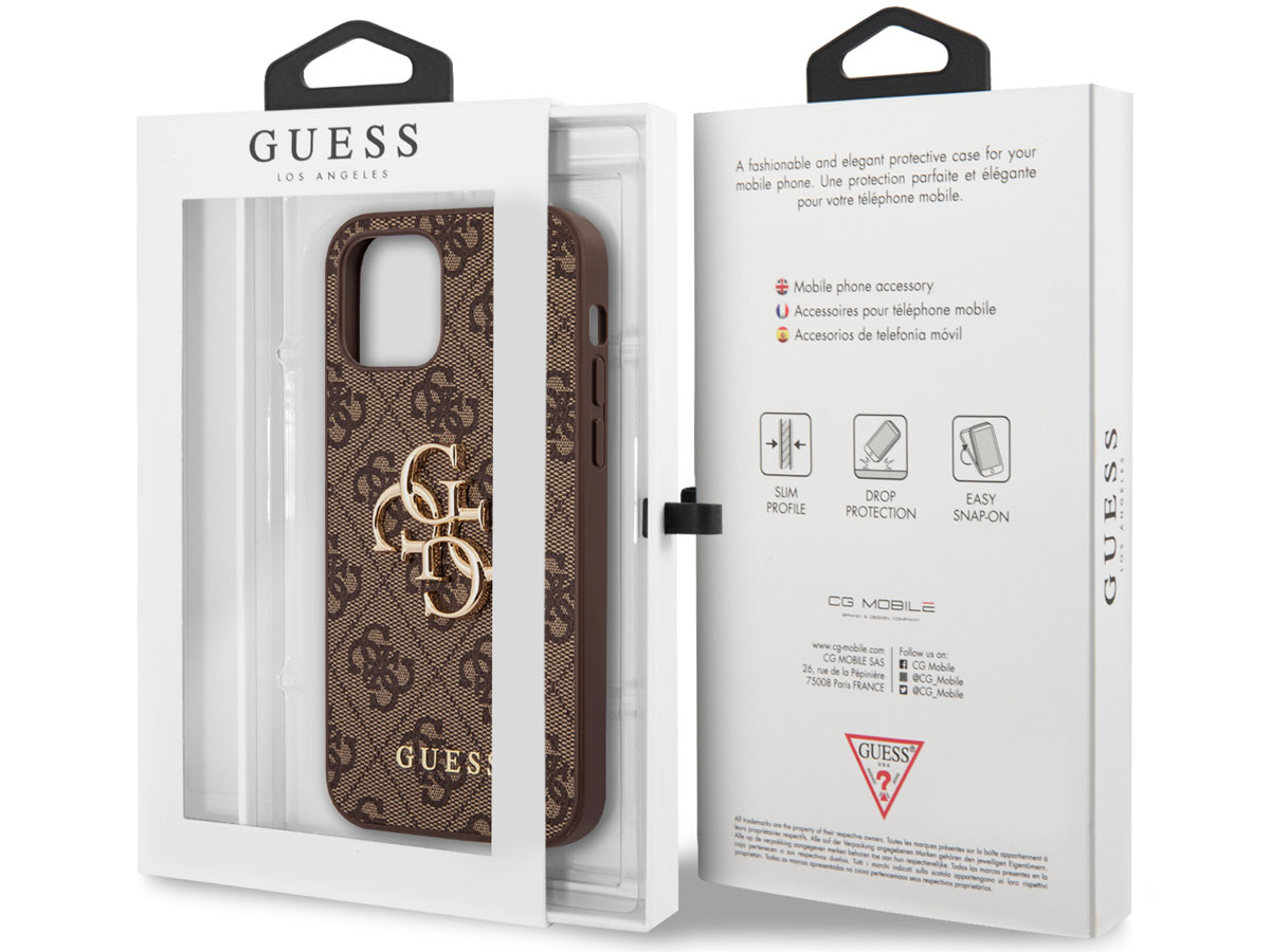 Guess Big 4G Monogram Case Bruin - iPhone 12 Pro Max hoesje