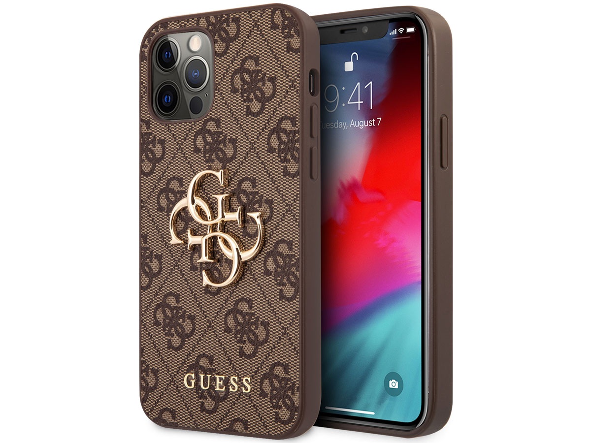 Guess Big 4G Monogram Case Bruin - iPhone 12 Pro Max hoesje