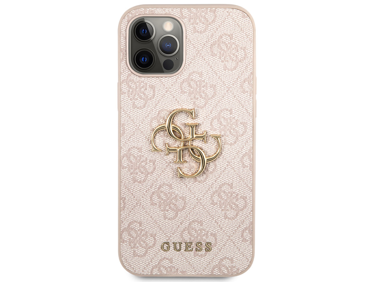 Guess Big 4G Monogram Case Roze - iPhone 12 Pro Max hoesje