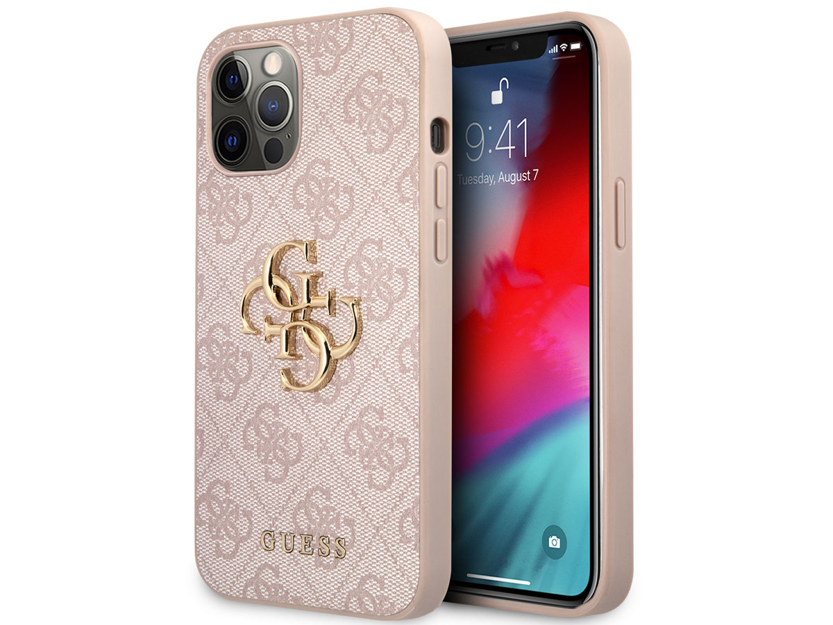 Guess Big 4G Monogram Case Roze - iPhone 12 Pro Max hoesje