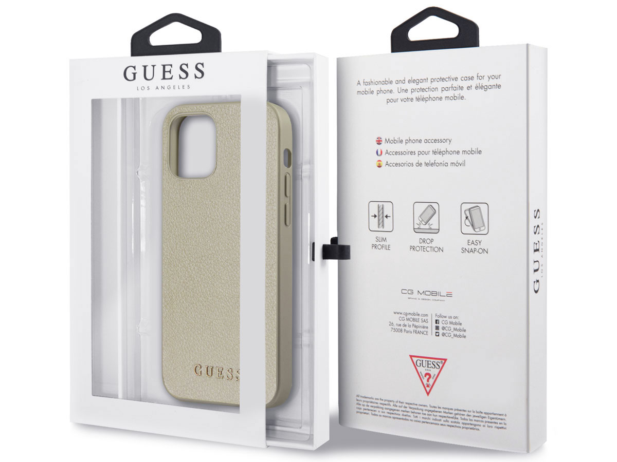 Guess Iridescent Case Goud - iPhone 12 Pro Max hoesje