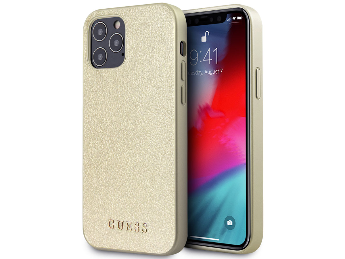 Guess Iridescent Case Goud - iPhone 12 Pro Max hoesje