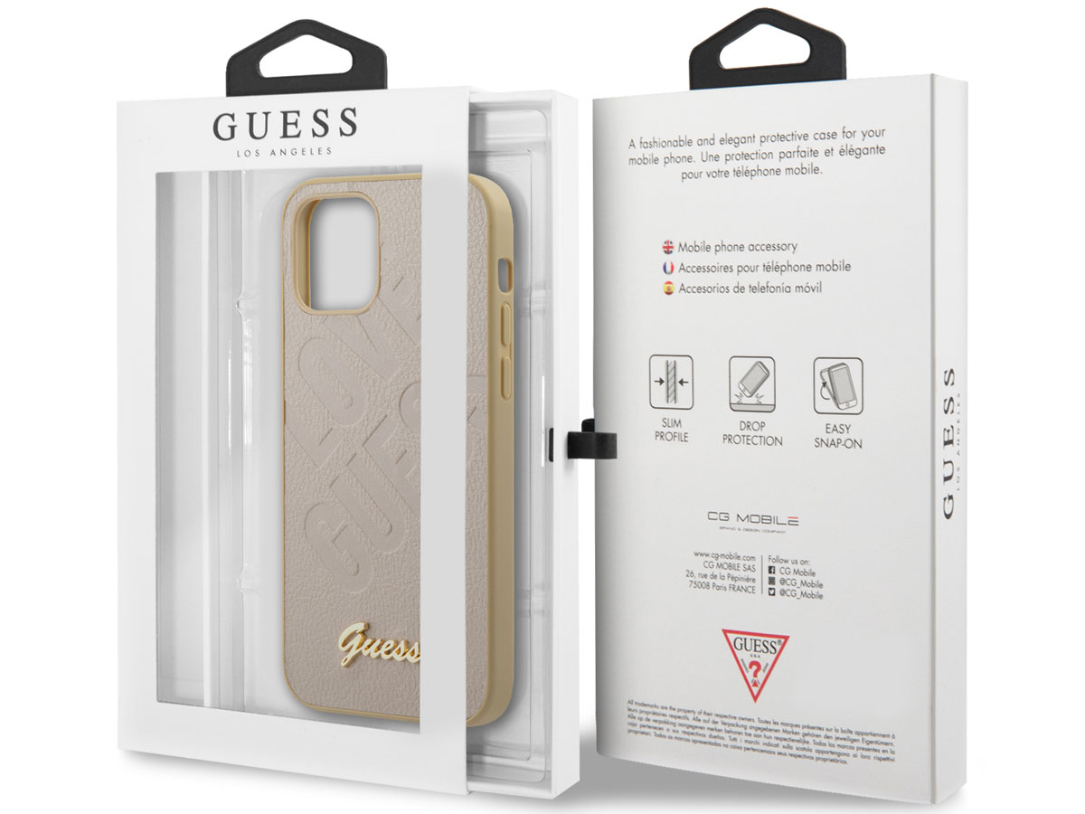 Guess Love Script Case Goud - iPhone 12 Pro Max hoesje