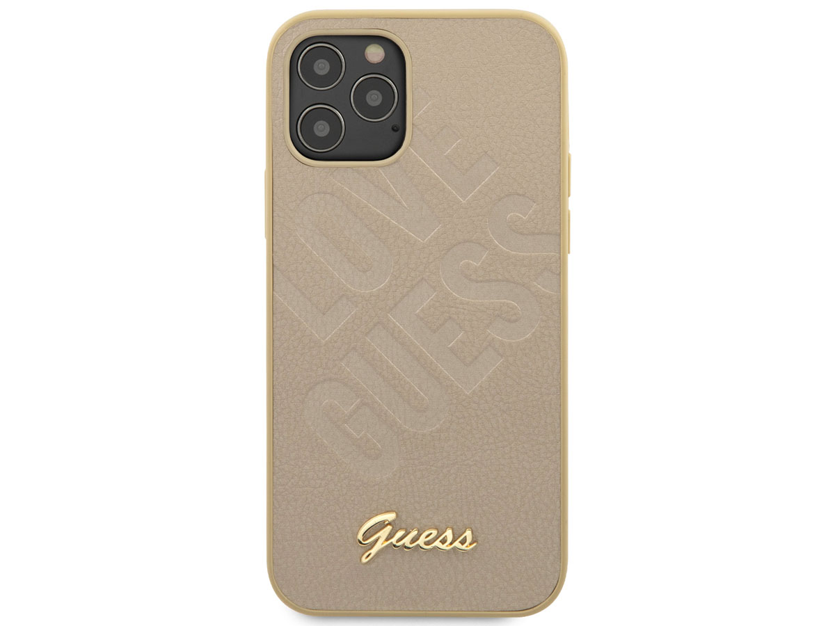 Guess Love Script Case Goud - iPhone 12 Pro Max hoesje