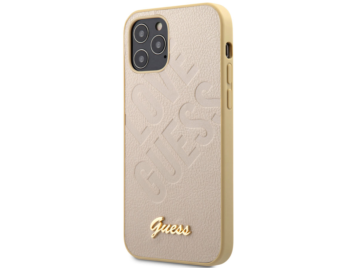 Guess Love Script Case Goud - iPhone 12 Pro Max hoesje