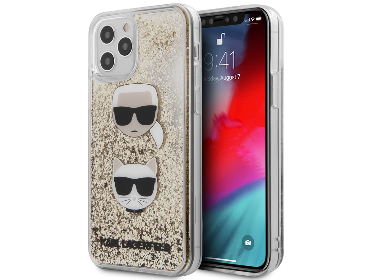 Karl Lagerfeld Choupette Glitter Case Goud - iPhone 12 Pro Max hoesje