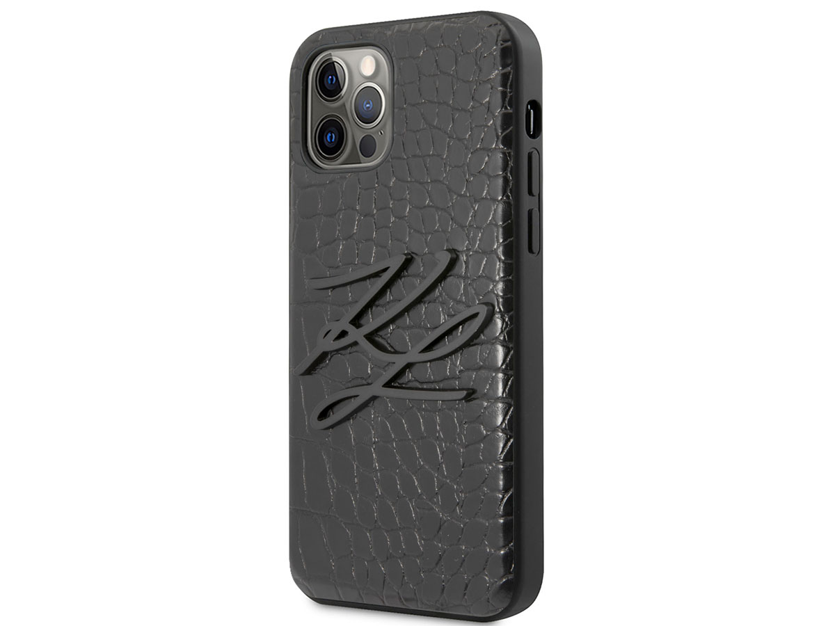 Karl Lagerfeld Initials Case Croco - iPhone 12 Pro Max hoesje