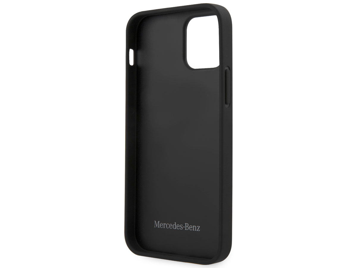 Mercedes-Benz Bow Leather Case Zwart - iPhone 12 Pro Max hoesje