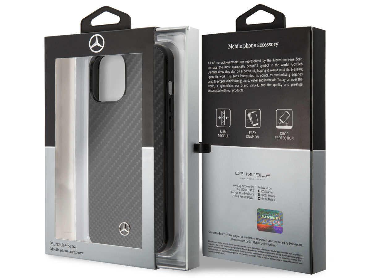 Mercedes-Benz Carbon Fiber Case - iPhone 12 Pro Max hoesje