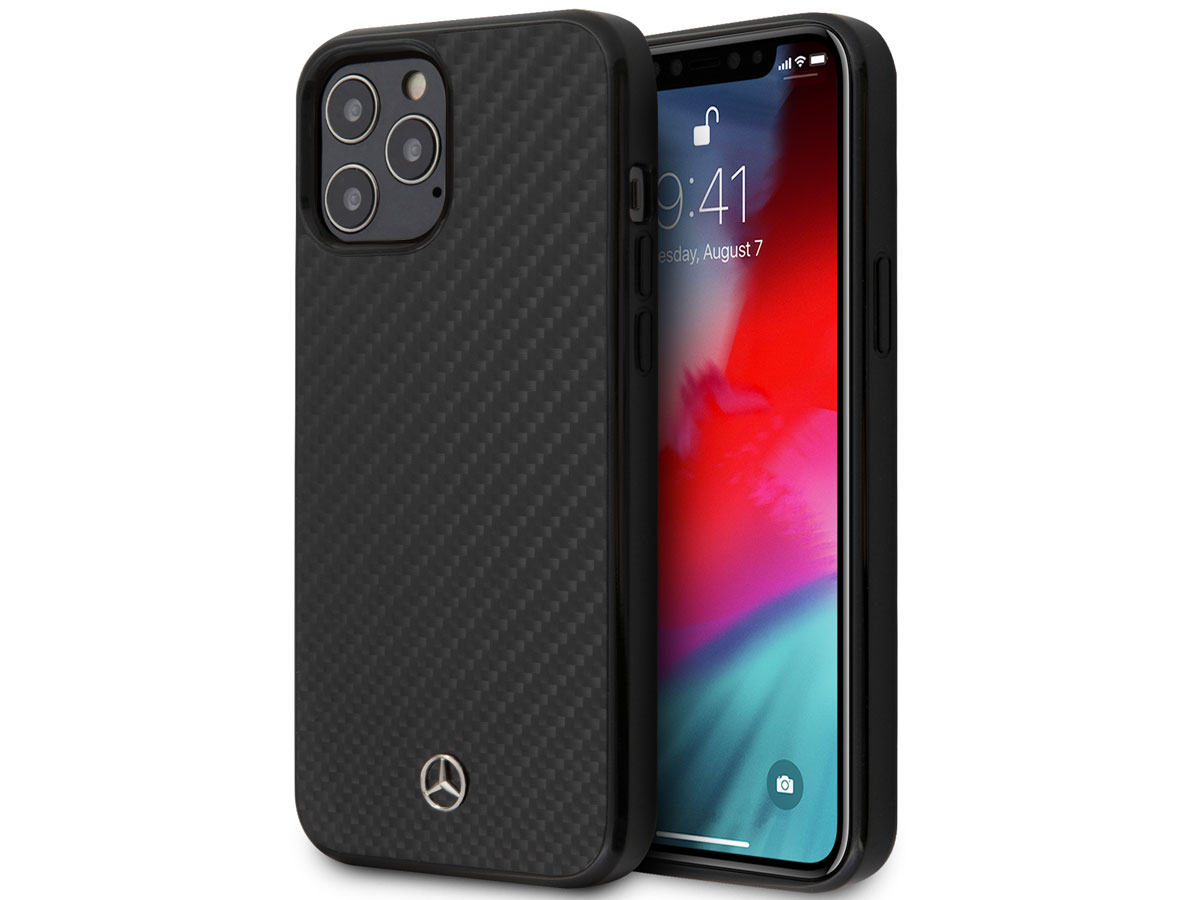 Mercedes-Benz Carbon Fiber Case - iPhone 12 Pro Max hoesje