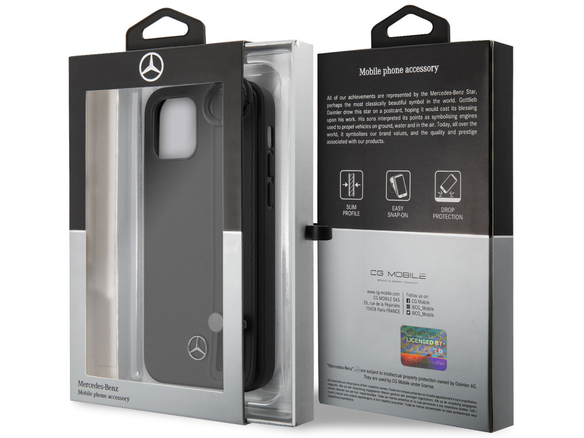 Mercedes-Benz Strap Line Case Zwart - iPhone 12 Pro Max hoesje