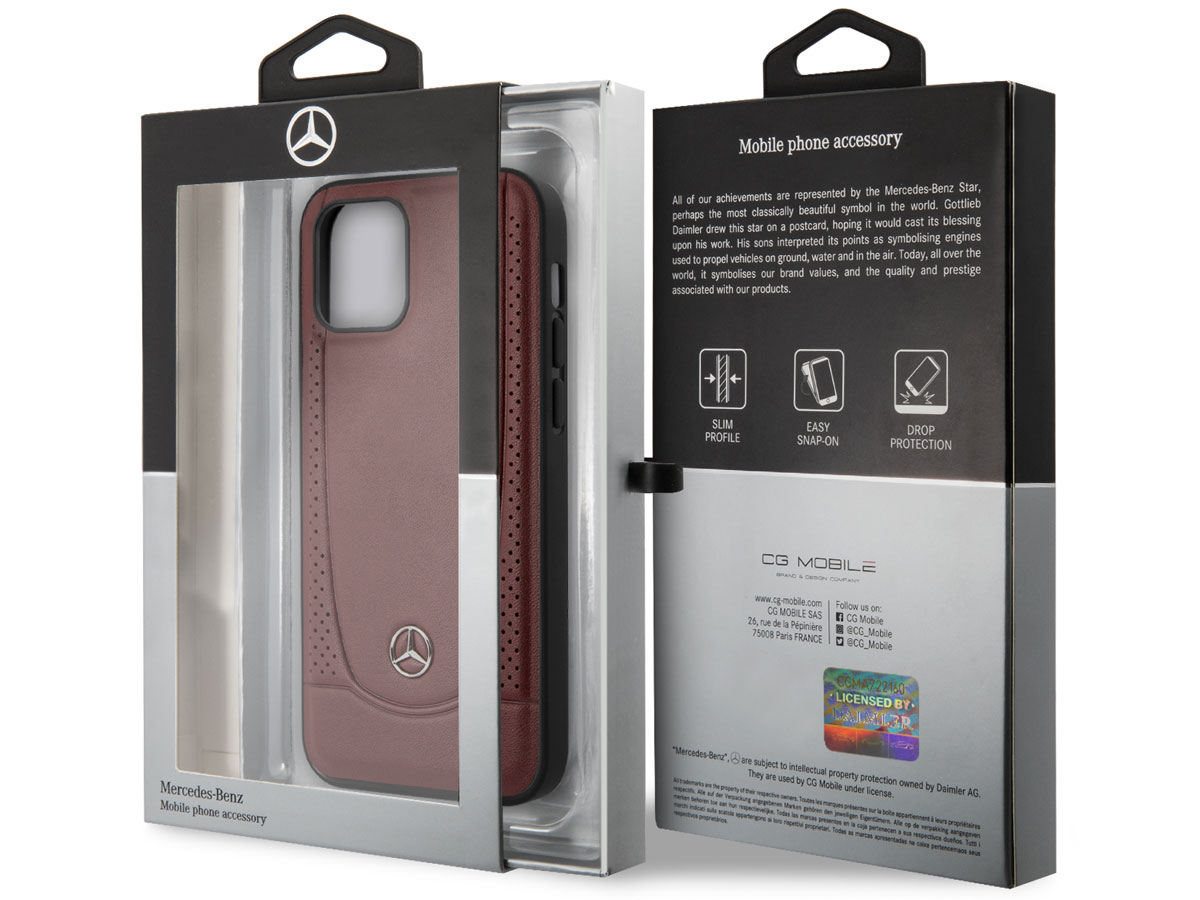 Mercedes-Benz Urban Leather Case Rood - iPhone 12 Pro Max hoesje