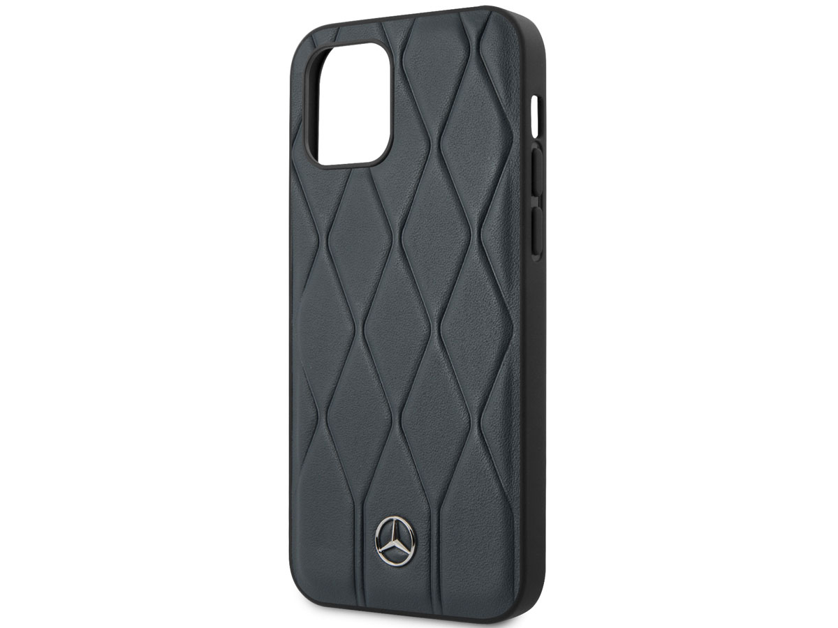 Mercedes-Benz Wave Line Leather Case Blauw - iPhone 12 Pro Max hoesje
