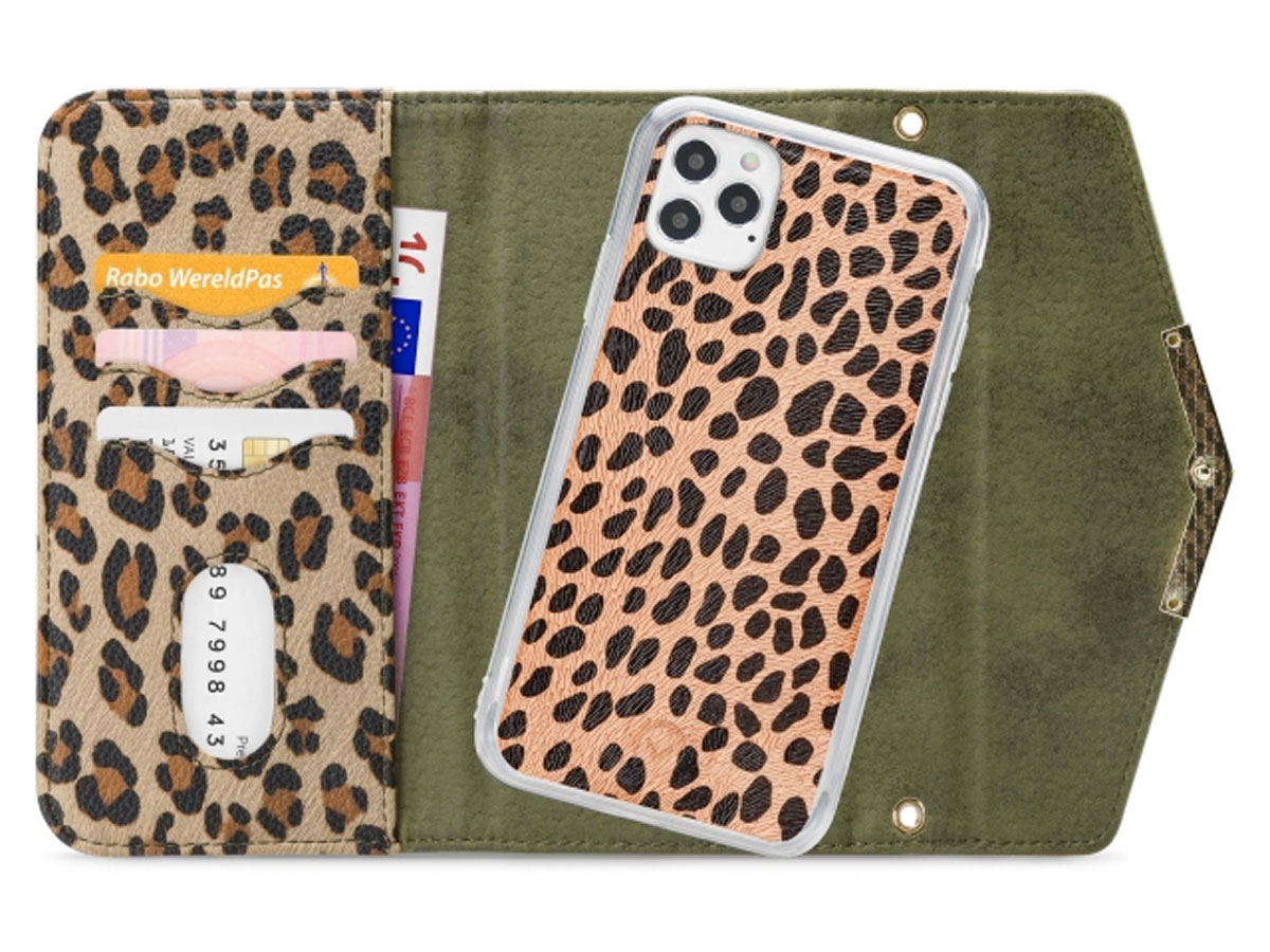 Mobilize Elegant Magnet Clutch Green Leopard - iPhone 12 Pro Max hoesje