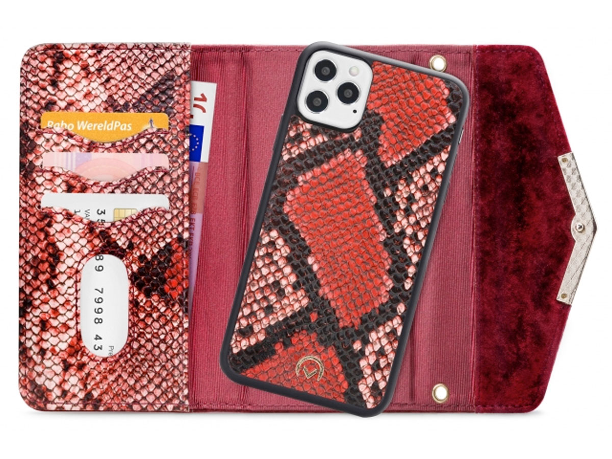 Mobilize Elegant Magnet Clutch Red Snake - iPhone 12 Pro Max Hoesje