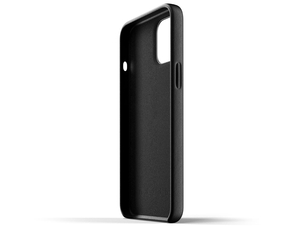 Mujjo Full Leather Case Zwart - iPhone 12 Pro Max Hoesje Leer