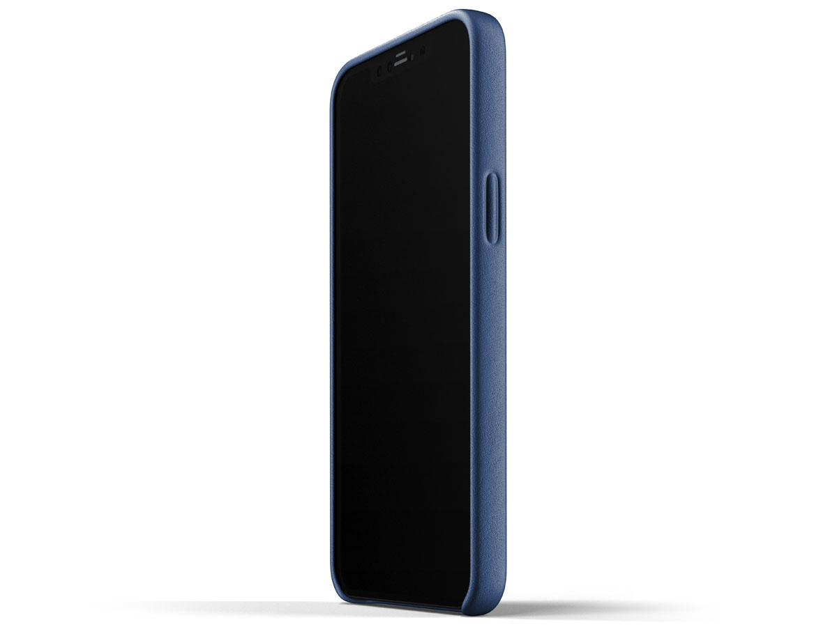 Mujjo Full Leather Case Blauw - iPhone 12 Pro Max Hoesje Leer