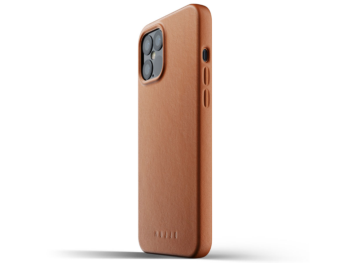 Mujjo Full Leather Case Tan - iPhone 12 Pro Max Hoesje Leer