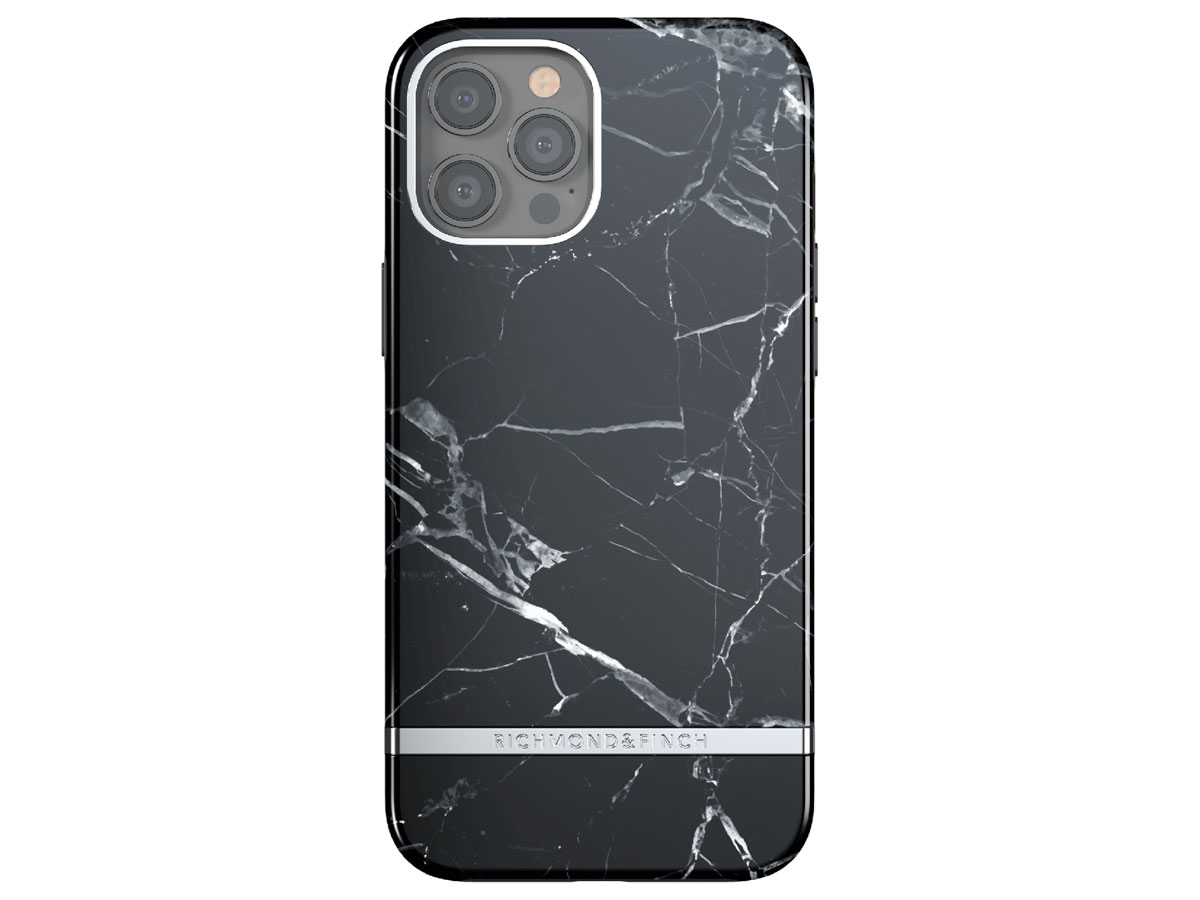 Richmond & Finch Black Marble Case - iPhone 12 Pro Max hoesje Zwart