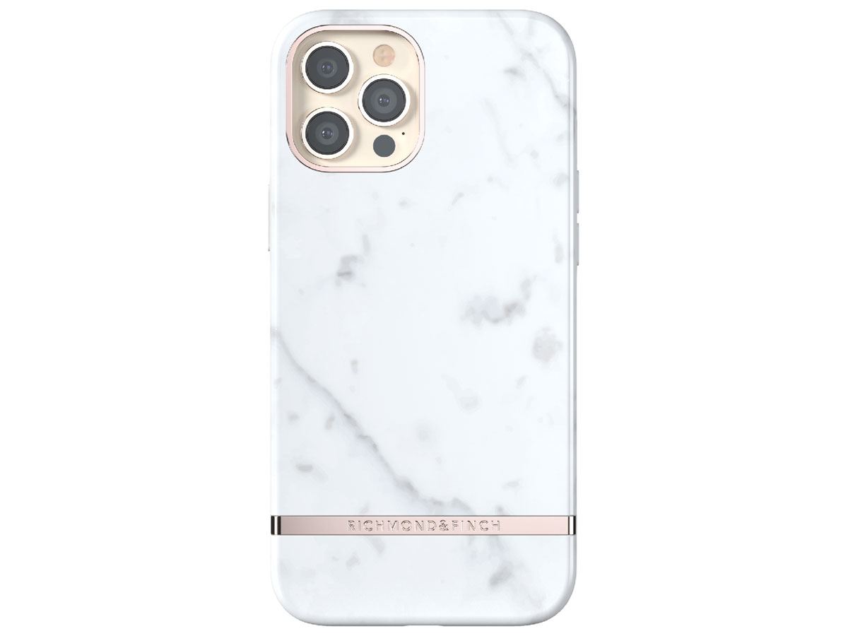 Richmond & Finch White Marble Case - iPhone 12 Pro Max hoesje Wit