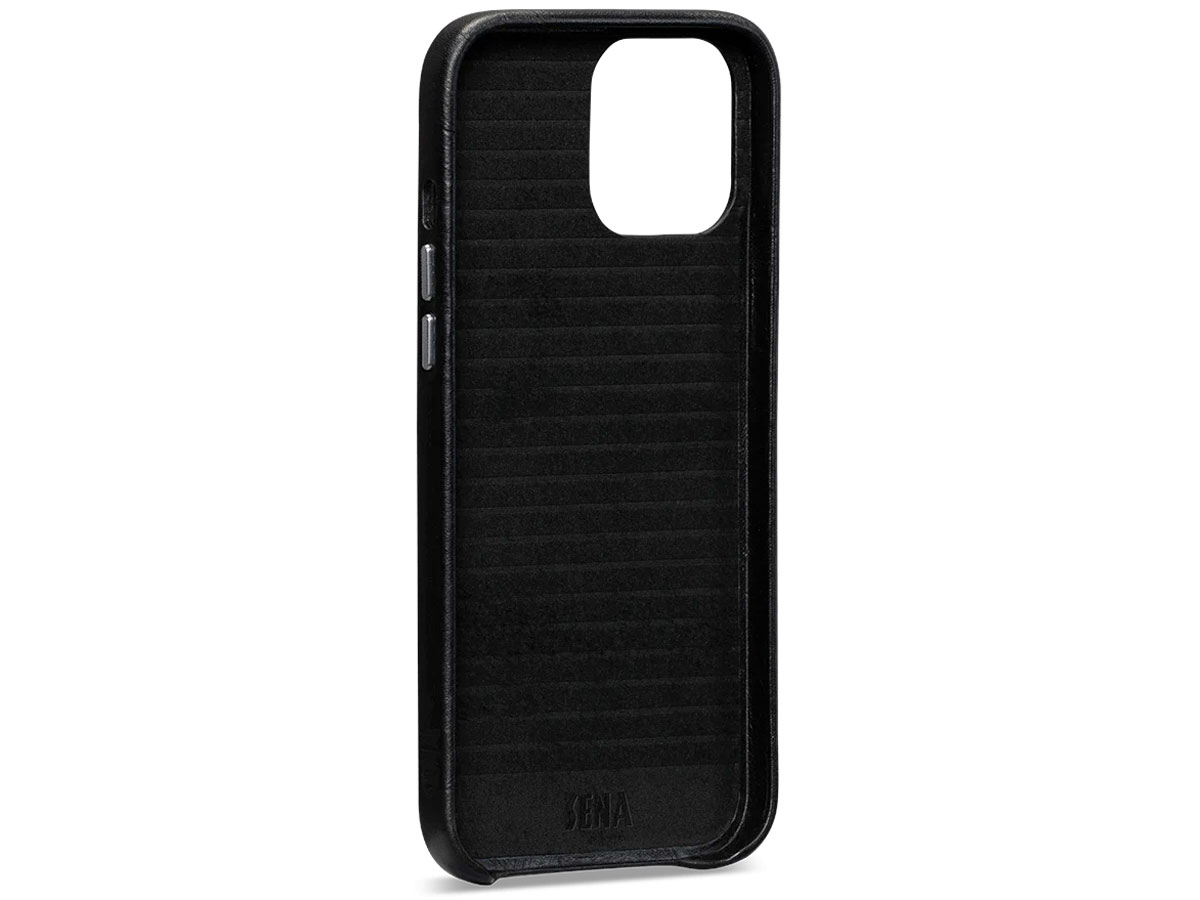 Sena Leather Skin Case Zwart - iPhone 12 Pro Max Hoesje Leer