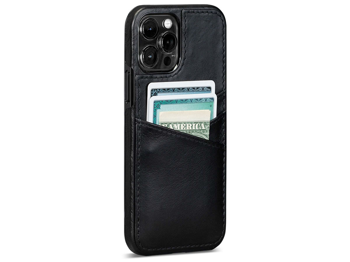 Sena Lugano Wallet Zwart - iPhone 12 Pro Max Hoesje Leer