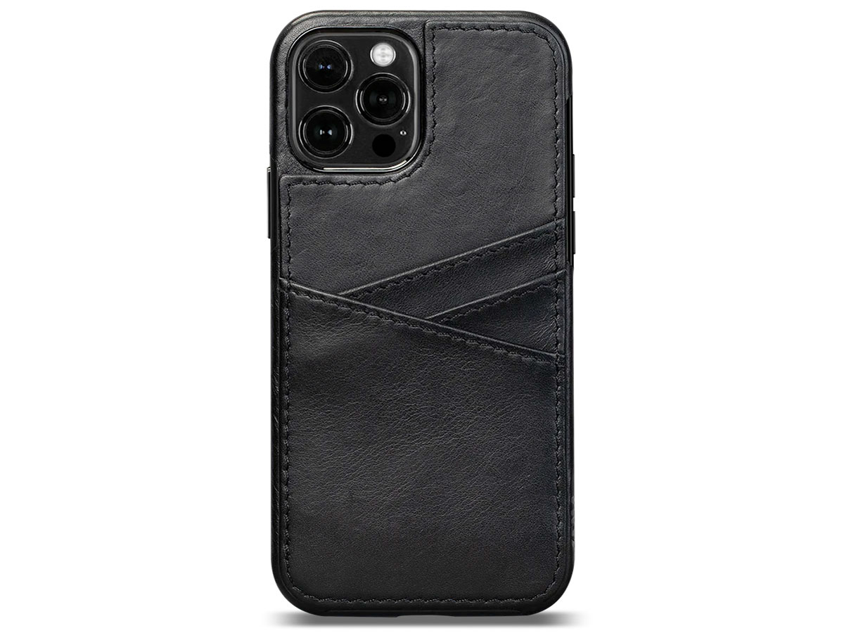 Sena Lugano Wallet Zwart - iPhone 12 Pro Max Hoesje Leer