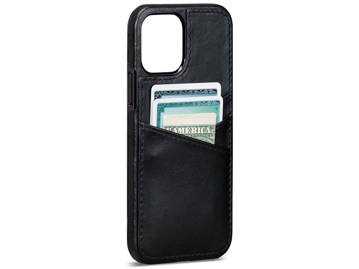 Sena Lugano Wallet Zwart - iPhone 12 Pro Max Hoesje Leer