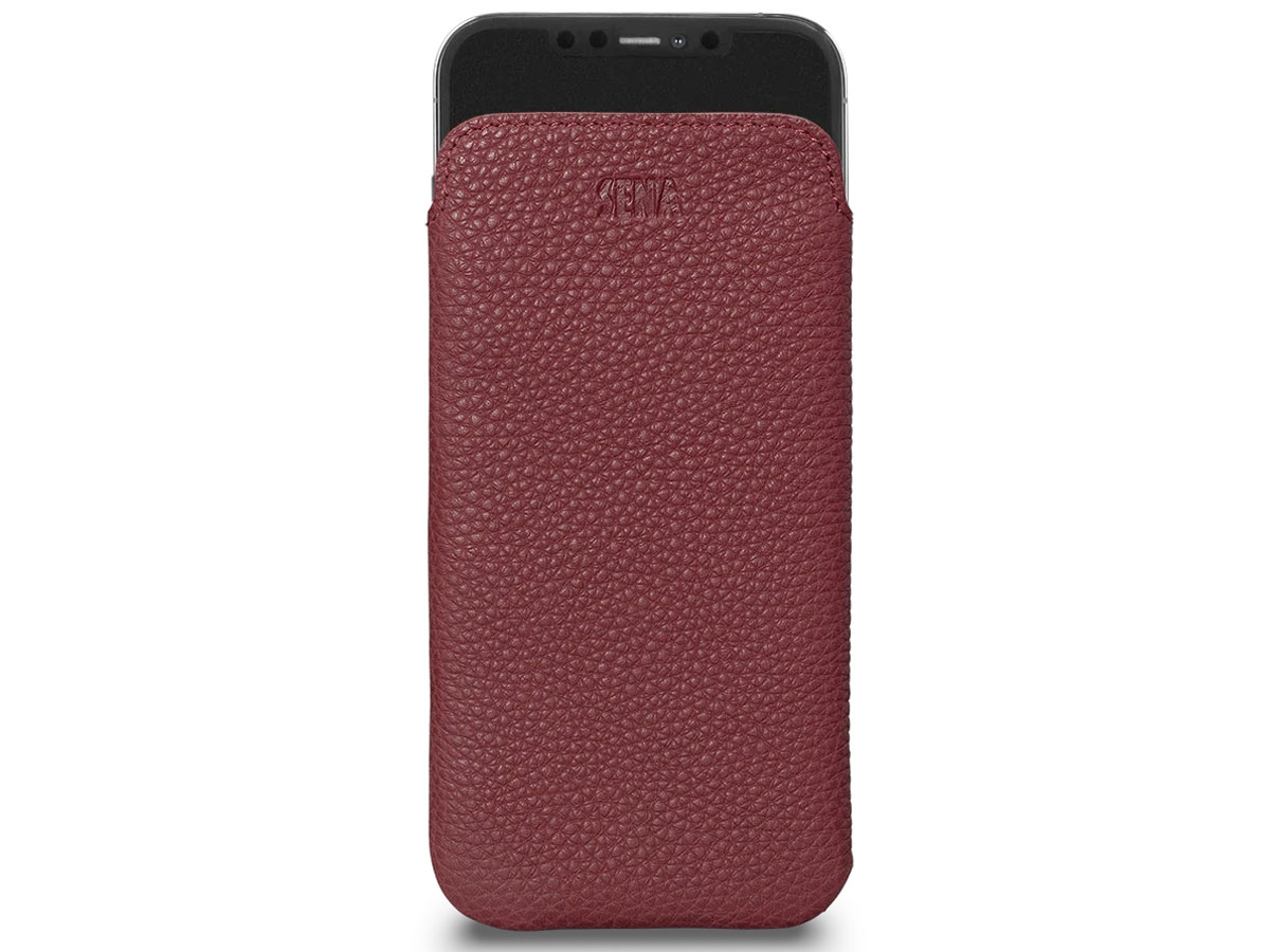 Sena Ultraslim Sleeve Rood Leer - iPhone 12 Pro Max hoesje