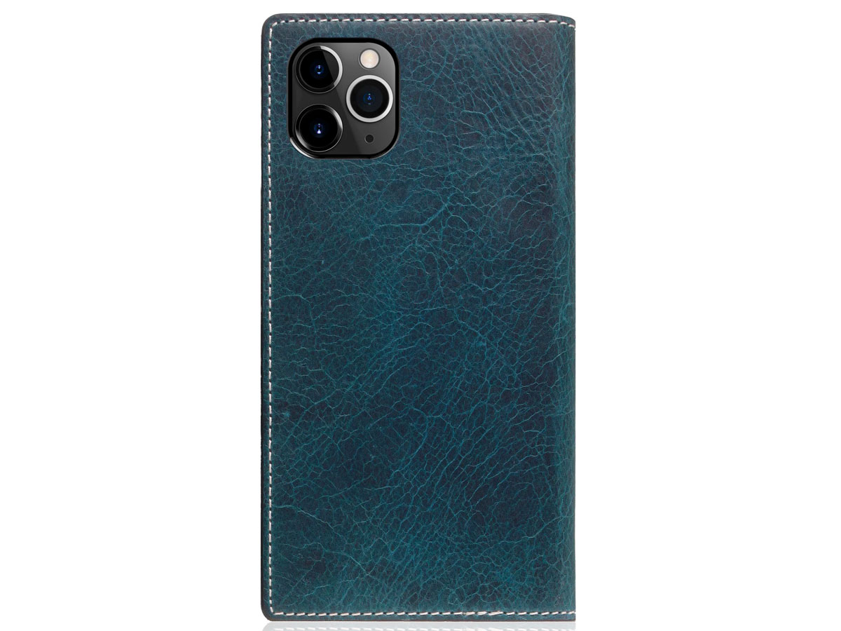 SLG Design D7 Italian Wax Leer Blauw - iPhone 12 Pro Max hoesje