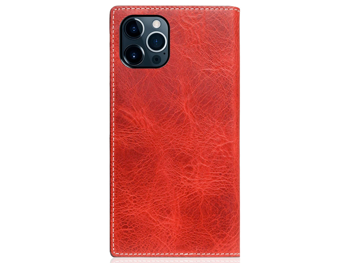 SLG Design D7 Italian Wax Leer Rood - iPhone 12 Pro Max hoesje