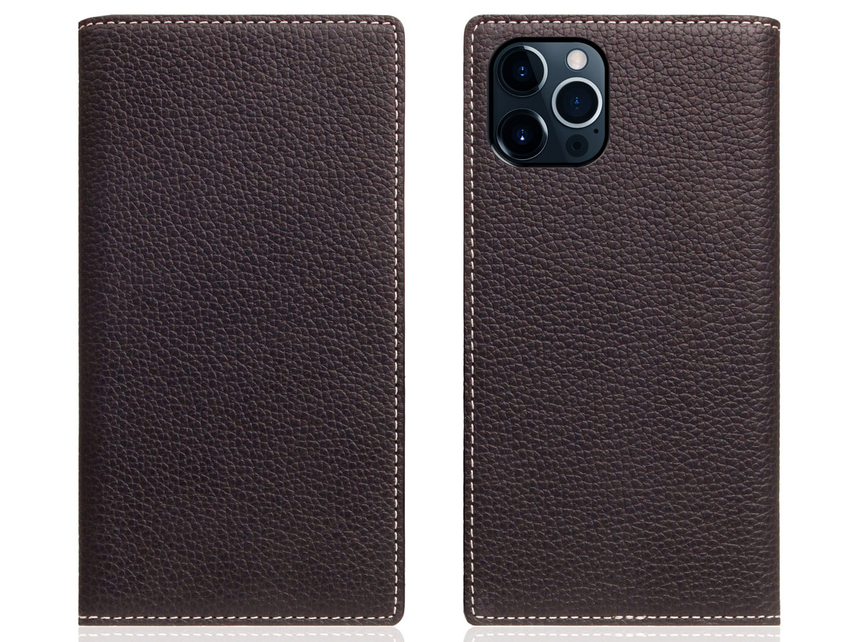 SLG Design D8 Folio Leer Brown Cream - iPhone 12 Pro Max hoesje