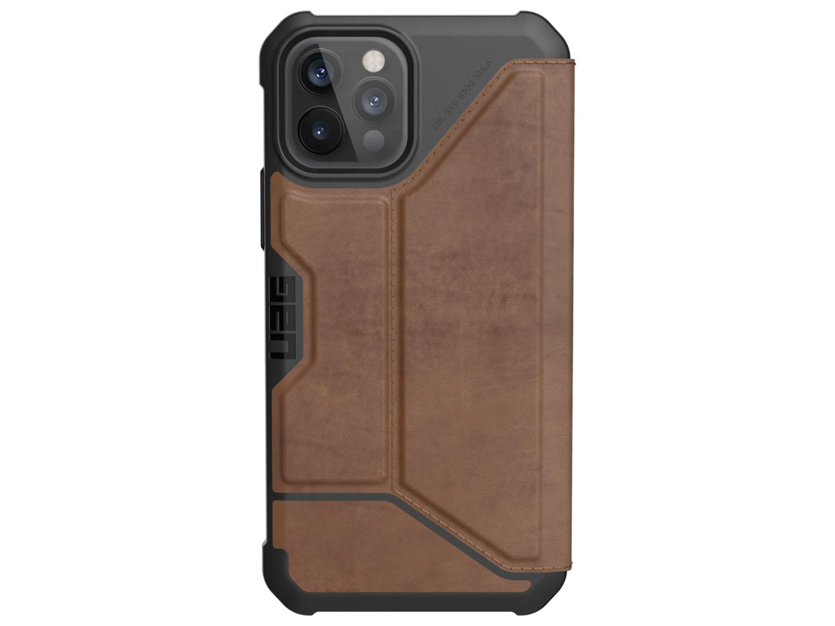 Urban Armor Gear Metropolis Leather Bruin - iPhone 12 Pro Max hoesje