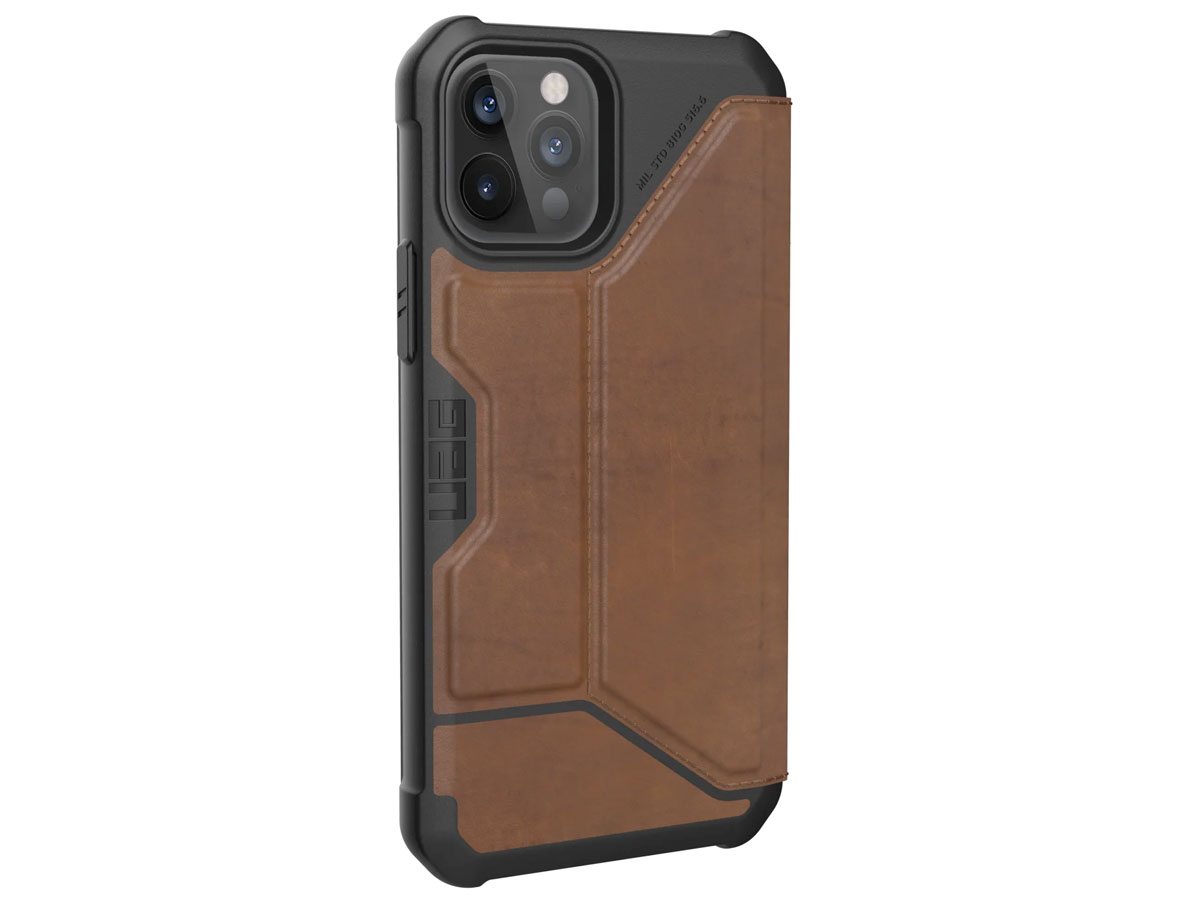 Urban Armor Gear Metropolis Leather Bruin - iPhone 12 Pro Max hoesje