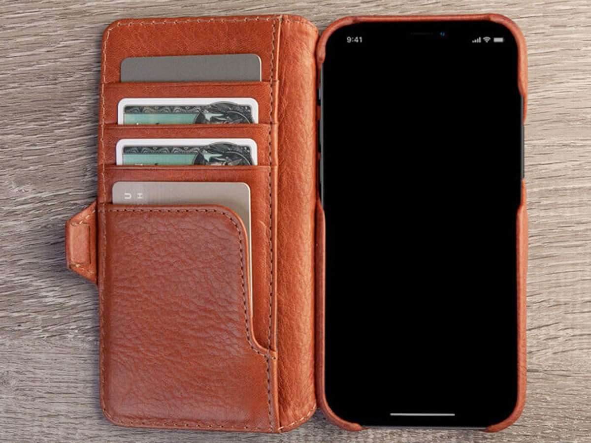 Vaja Wallet Agenda MagSafe Case Bruin - iPhone 12 Pro Max Hoesje Leer